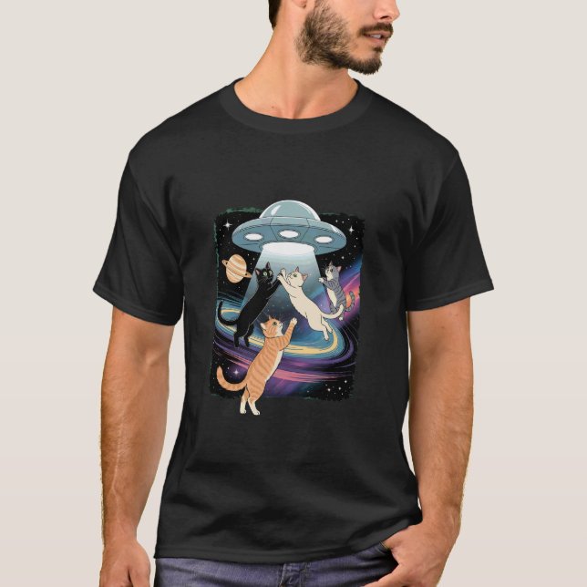 T-shirt Chat de l'espace drôle amateur Mignon Kitty Galaxy (Devant)