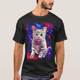 T-shirt Chat de l'espace Kitty Chat dans le style chat