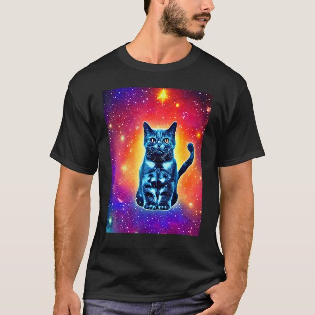 T-shirt Chat de l'espace Kitty Chat dans le style de chat  (Devant)