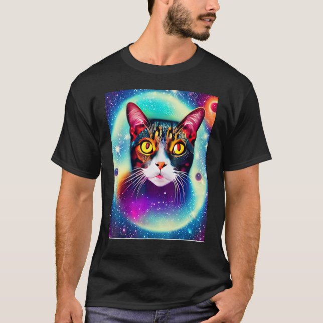 T-shirt Chat de l'espace Kitty Chat dans le style de chat  (Devant)