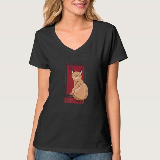 T-shirt Chat de Loterie Mexicaine Caracal Chat La Floppa (Devant)