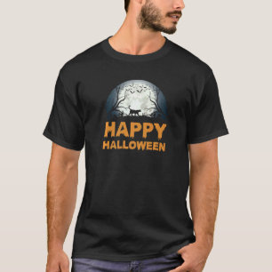 T-shirt Chat de lune d'Halloween effrayant pour femmes