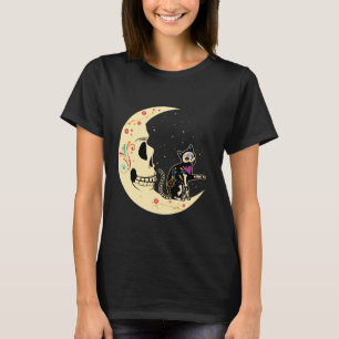 T-shirt Chat de Lune Jour des Âmes Mexicaines Dia De Los M