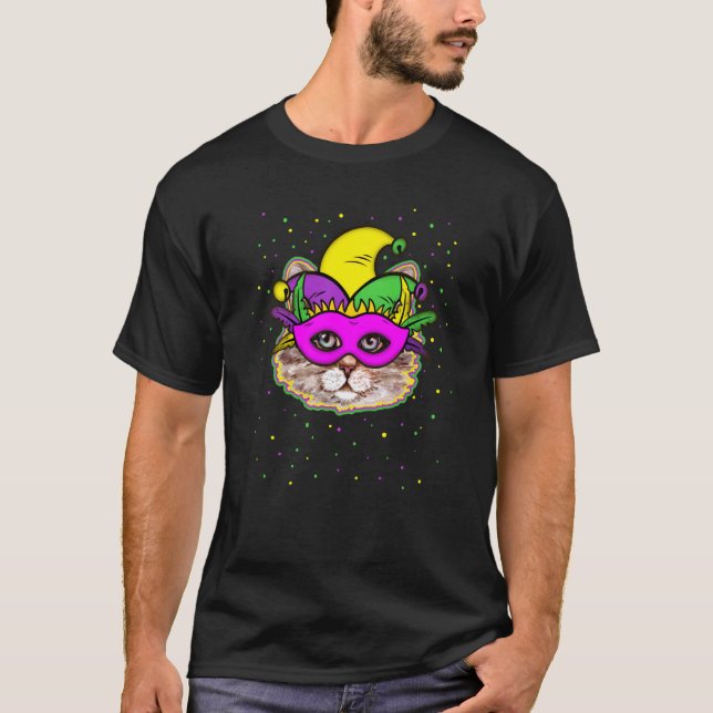 T-shirt Chat de Mardi Gras Carnaval Bouffon Chat Femmes Fi (Devant)