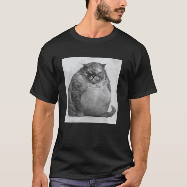 T-shirt chat de mauvaise humeur, chat drôle 1 (Devant)