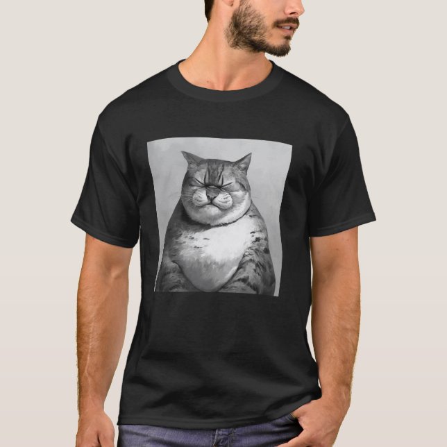 T-shirt chat de mauvaise humeur, drôle de chat 2 (Devant)