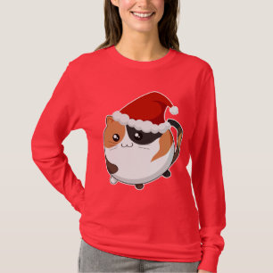 T-shirt Chat de minou de calicot de Noël de Kawaii
