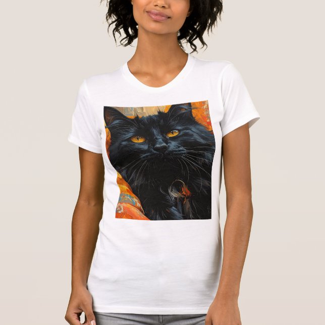 T-shirt Chat de minuit aux yeux dorés (Devant)