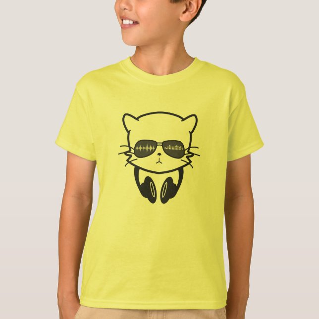 T-shirt Chat de musique (Devant)