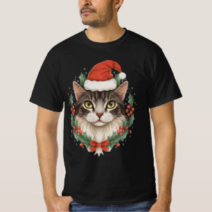 T-shirt chat de noël