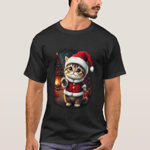 T-shirt Chat de Noël adorable Père Noël Xmas mignon Kit