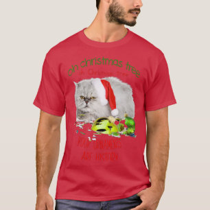 T-shirt Chat de Noël amusant Arbre de Noël