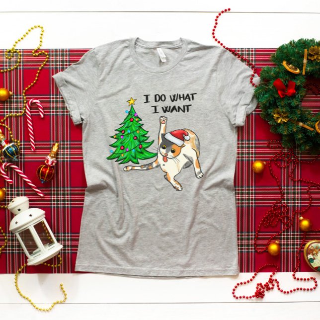 T-shirt Chat de Noël amusant faire ce que je veux (Créateur téléchargé)