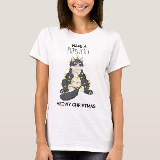 T-shirt Chat de Noël drôle et festif pour amateur d'animau