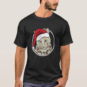 T-shirt chat de Noël et chat de Noël avec chapeau de Père