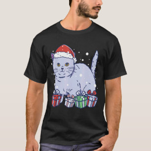 T-shirt chat de Noël et chat de Noël avec chapeau de Père