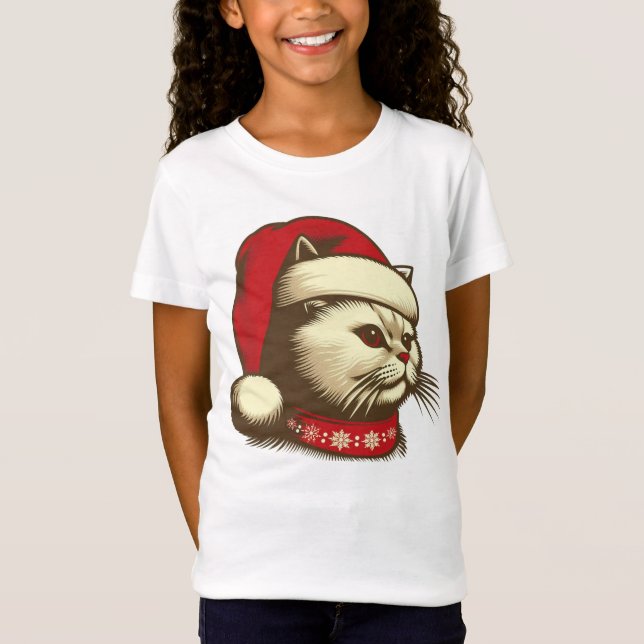 T-Shirt Chat de Noël Grump (Devant)