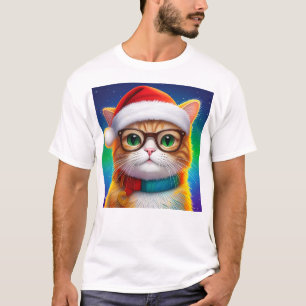 T-shirt Chat de Noël mignon Santa Claus-68265