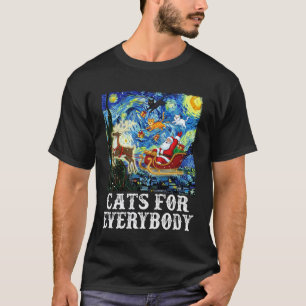 T-shirt Chat de Noël pour tout le monde Santa Renne Étoilé
