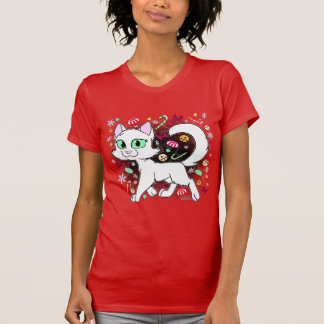 T-Shirt Chat de Noël (Rouge)