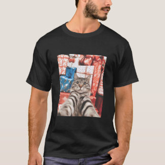 T-shirt Chat de Noël selfie drôle chat