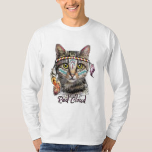 T-shirt Chat de nuages rouges