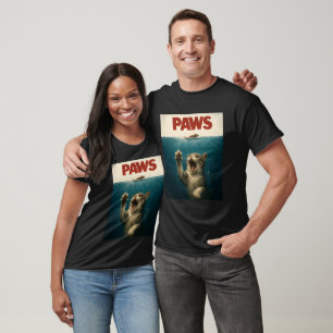T-shirt Chat de parodie Pattes poursuivant une souris mign