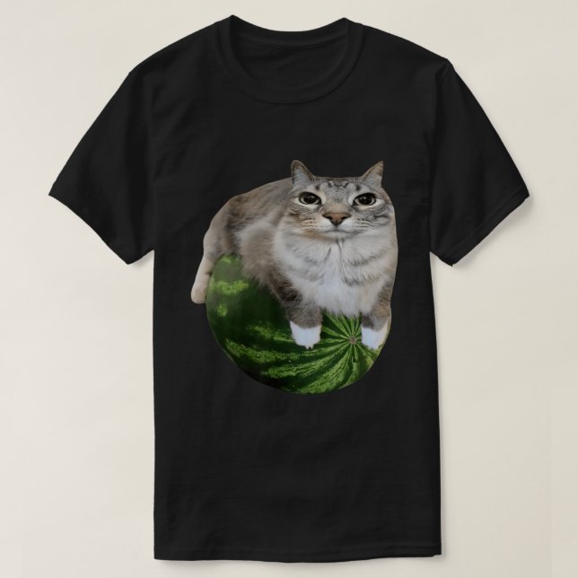 T-shirt Chat de pastèque | Mème amusant Kitty Art (Design devant)