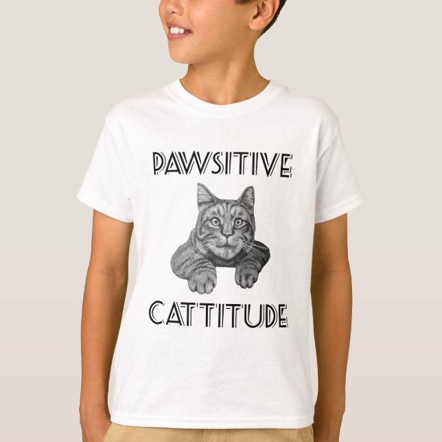 T-shirt Chat de Pawsitive Cattitude (Devant)