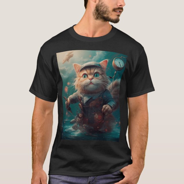 T-shirt Chat de pêche (Devant)