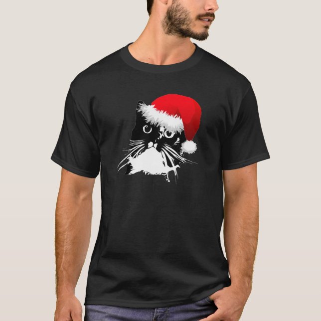 T-shirt Chat de Père Noël (Devant)