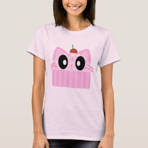 T-shirt chat de petit gâteau de kawaii