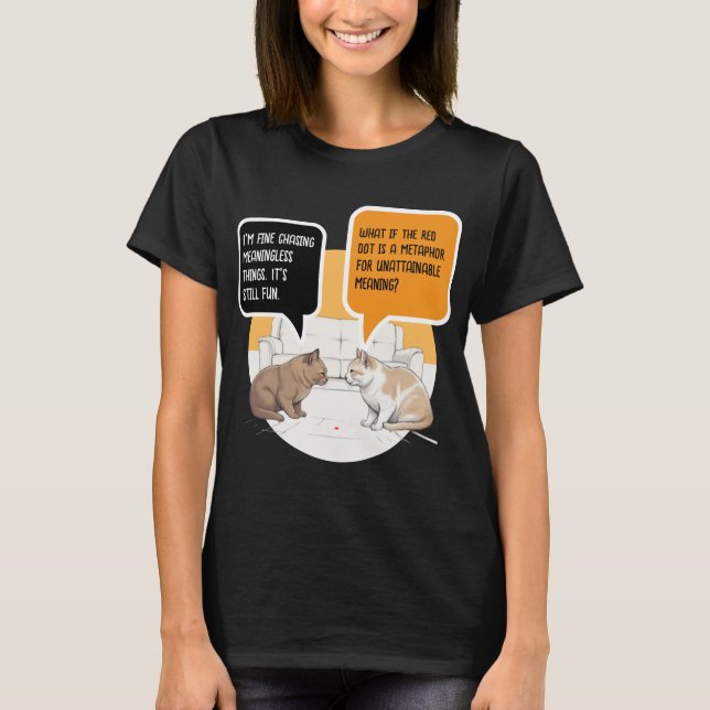 T-shirt Chat de philosophie Point Rouge Humour Existential (Devant)