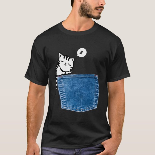 T-shirt Chat de poche (Devant)