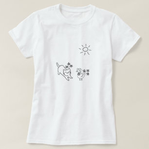 T-shirt Chat de printemps minimaliste