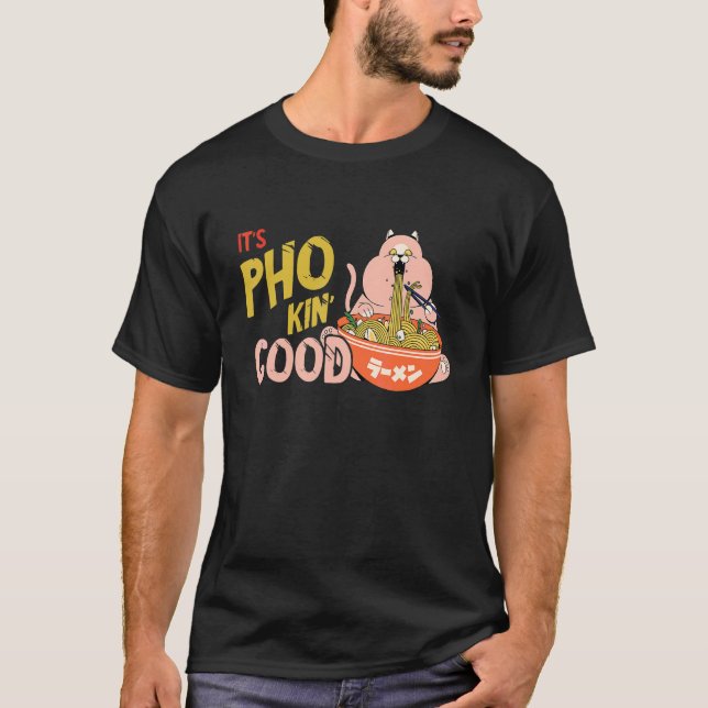 T-shirt Chat de punition de nourriture Pho Bol de nourritu (Devant)
