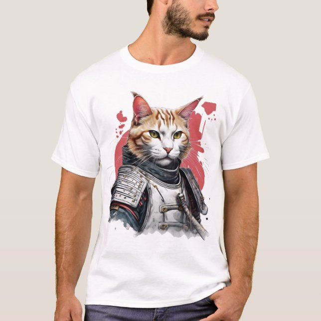 T-shirt Chat de Punk Samurai (Devant)