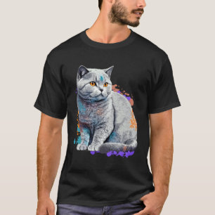 T-shirt Chat de race British Shorthair Coloré Maman Dame