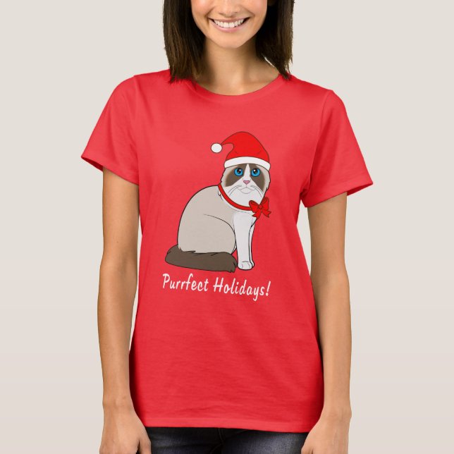 T-shirt Chat de Ragdoll avec des vacances de Purrfect de (Devant)
