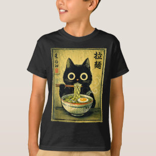 T-shirt Chat de ramen kawaii vintage drôle rétro animé jap