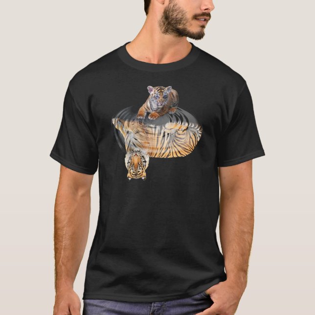 T-shirt Chat de réflexion de tigre pour chat ami (Devant)