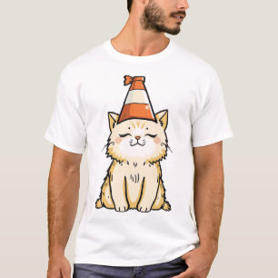 T-shirt Chat de rêve avec Casquette de cône de trafic