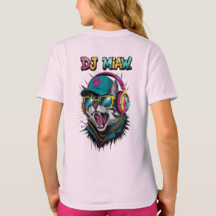 T-shirt Chat de rue DJ Attitude – Art de streetwear audaci