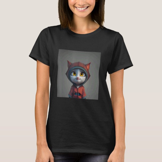 T-shirt Chat de rue rappeur mignon (Devant)