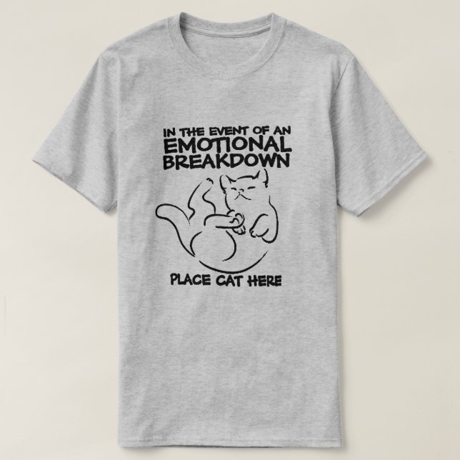 T-shirt Chat de rupture émotionnelle (Design devant)