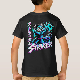 T-shirt Chat de Samouraï Cyberpunk Batteur pour les Joueur