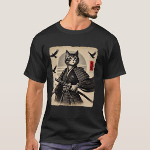T-shirt Chat de samouraï guerrier Art japonais Chat Ukiyo