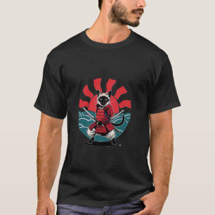 T-shirt Chat de samouraï intrépide avec katana