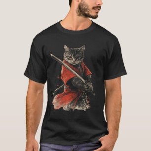 T-shirt Chat de samouraï japonais Art de l'épée Katana Rob