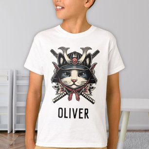 T-shirt Chat de samouraï sage personnalisé